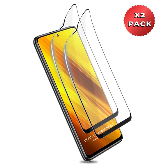 Microsonic Xiaomi Poco X3 NFC Crystal Seramik Nano Ekran Koruyucu Siyah 2 Adet 2