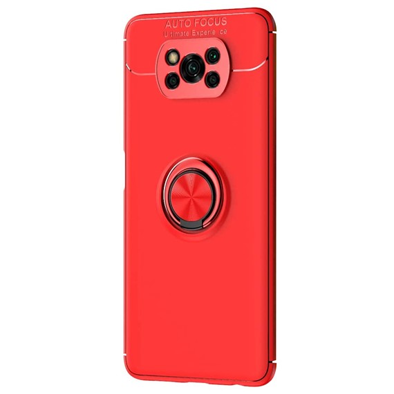 Microsonic Xiaomi Poco X3 NFC Kılıf Kickstand Ring Holder Kırmızı 2