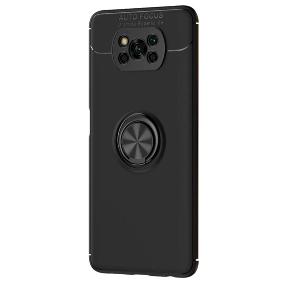 Microsonic Xiaomi Poco X3 NFC Kılıf Kickstand Ring Holder Siyah 2