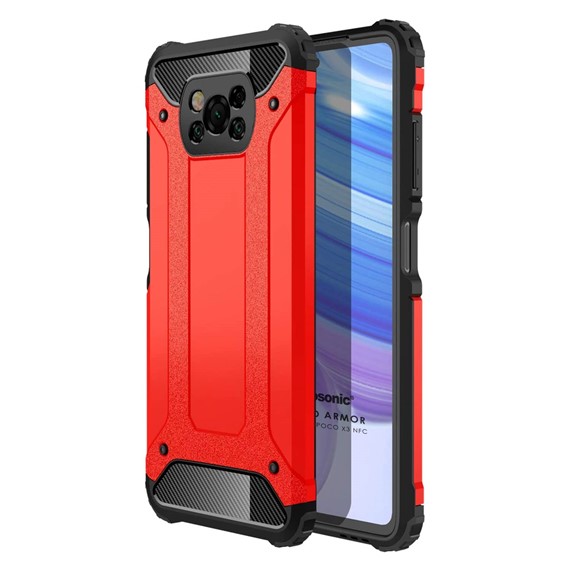 Microsonic Xiaomi Poco X3 NFC Kılıf Rugged Armor Kırmızı 1