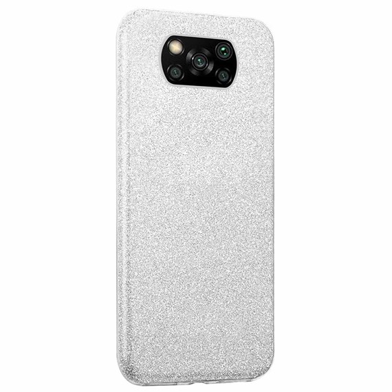Microsonic Xiaomi Poco X3 NFC Kılıf Sparkle Shiny Gümüş 2