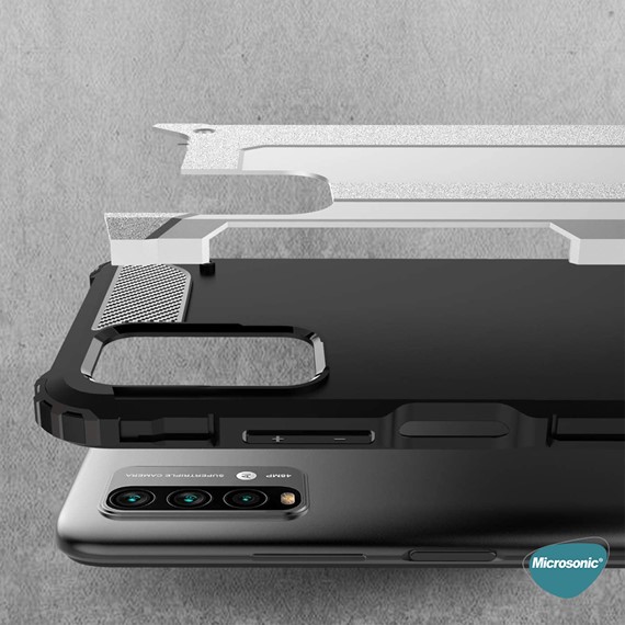 Microsonic Xiaomi Redmi Note 9 4G Kılıf Rugged Armor Mavi 6