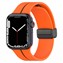 Microsonic Apple Watch SE 44mm Kordon Ribbon Line Turuncu Siyah