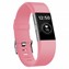 Microsonic Fitbit Charge 2 Kordon Silicone Sport Band Pembe
