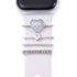 Microsonic Apple Watch 6 40mm Kordon Süsü Charm İnci Kalp Gümüş 1