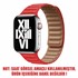 Microsonic Apple Watch SE 44mm Kordon Leather Link Band Kırmızı 2