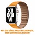 Microsonic Apple Watch Series 6 44mm Kordon Leather Link Band Turuncu 2