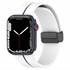 Microsonic Apple Watch SE 44mm Kordon Ribbon Line Beyaz Siyah 1
