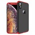 Microsonic Apple iPhone XS Max 6 5 Kılıf Double Dip 360 Protective Siyah Kırmızı 1