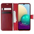 Microsonic Samsung Galaxy A02 Kılıf Delux Leather Wallet Kırmızı 1