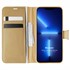 Microsonic Apple iPhone 13 Pro Kılıf Delux Leather Wallet Gold 1