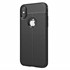 Microsonic Apple iPhone X Kılıf Deri Dokulu Silikon Siyah 2