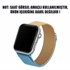 Microsonic Apple Watch SE 2022 44mm Kordon Dual Color Luxe Metal Twist Gold Mavi 2