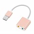 Microsonic USB Sound Card Kablo USB to 3 5mm Kulaklık ve Mikrofon Çevirici Adaptör Rose Gold 1