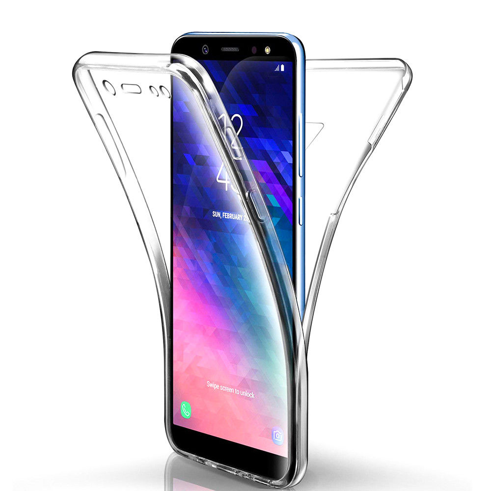 Microsonic Samsung Galaxy A6 2018 Kılıf 6 tarafı tam full koruma 360 Clear Soft Şeffaf