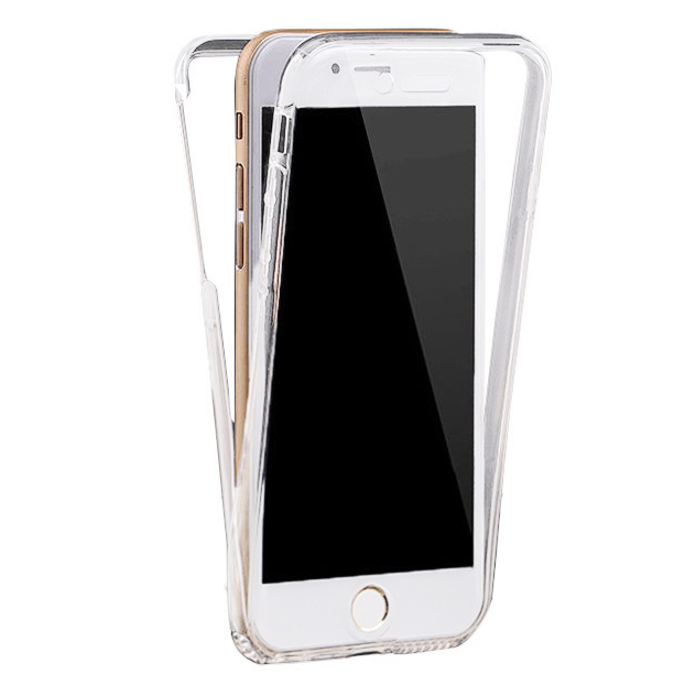 Microsonic iPhone 8 Plus Kılıf 6 tarafı tam full koruma 360 Clear Soft Şeffaf