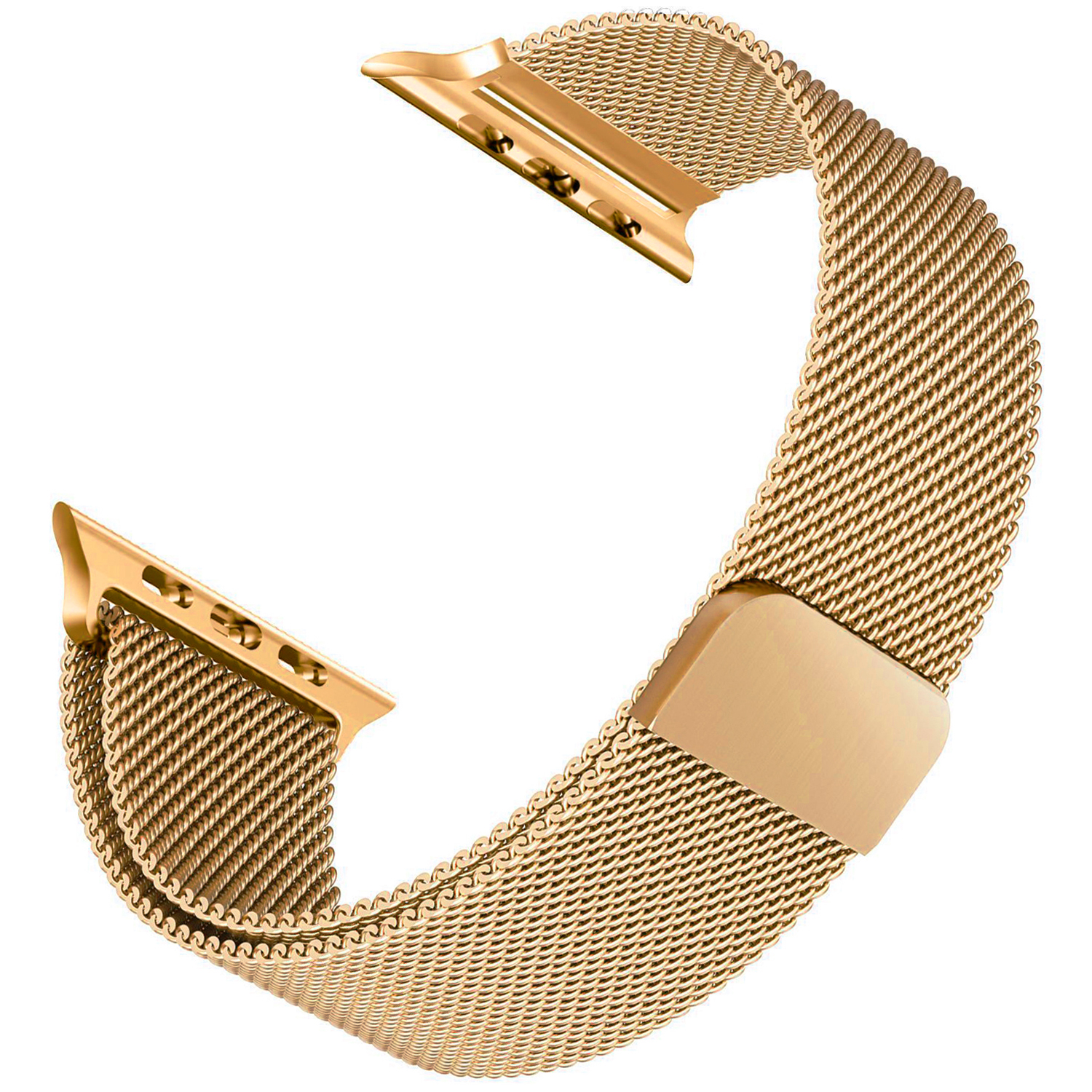 Microsonic Apple Watch 5 44mm Kordon Luxe Metal Twist Gold