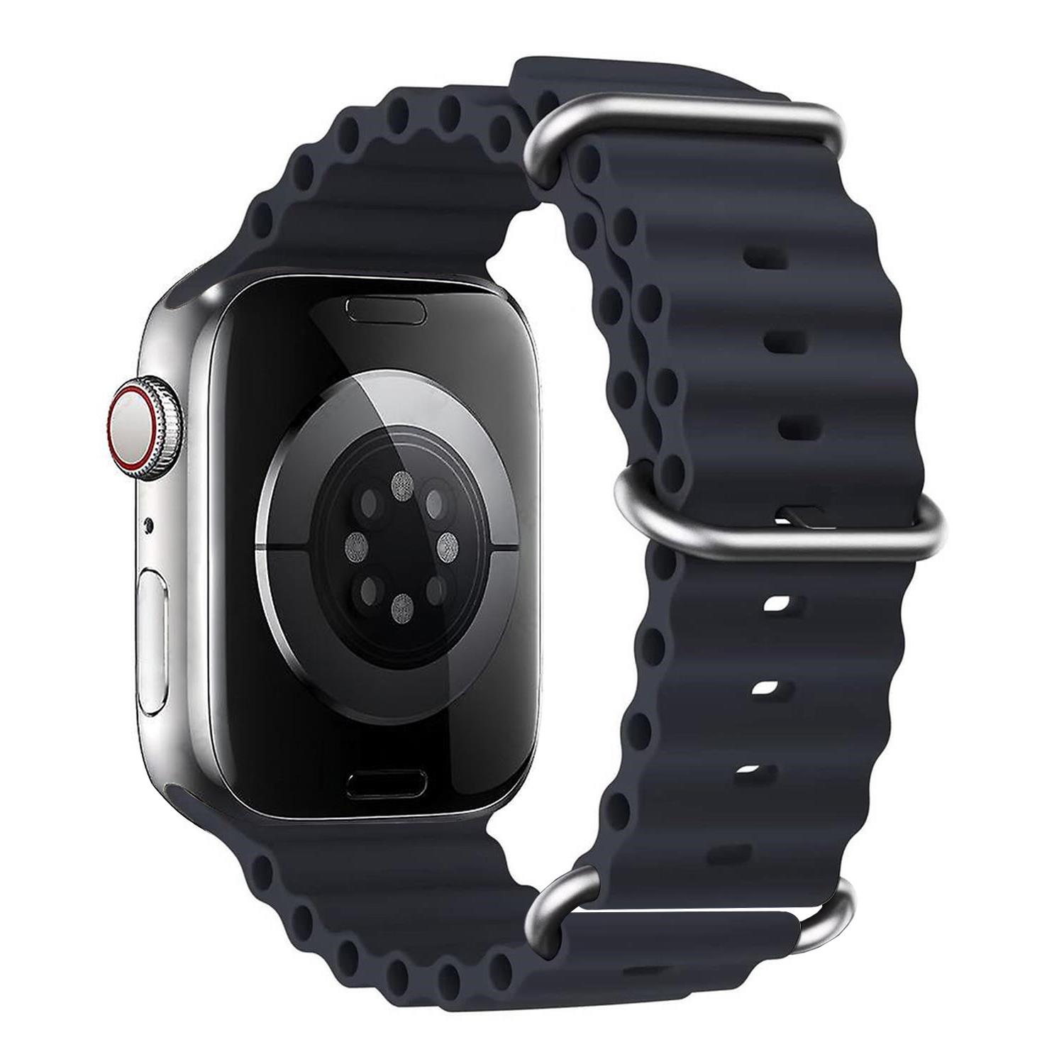 Microsonic Apple Watch SE 2022 40mm Kordon Aqua Belt Lacivert