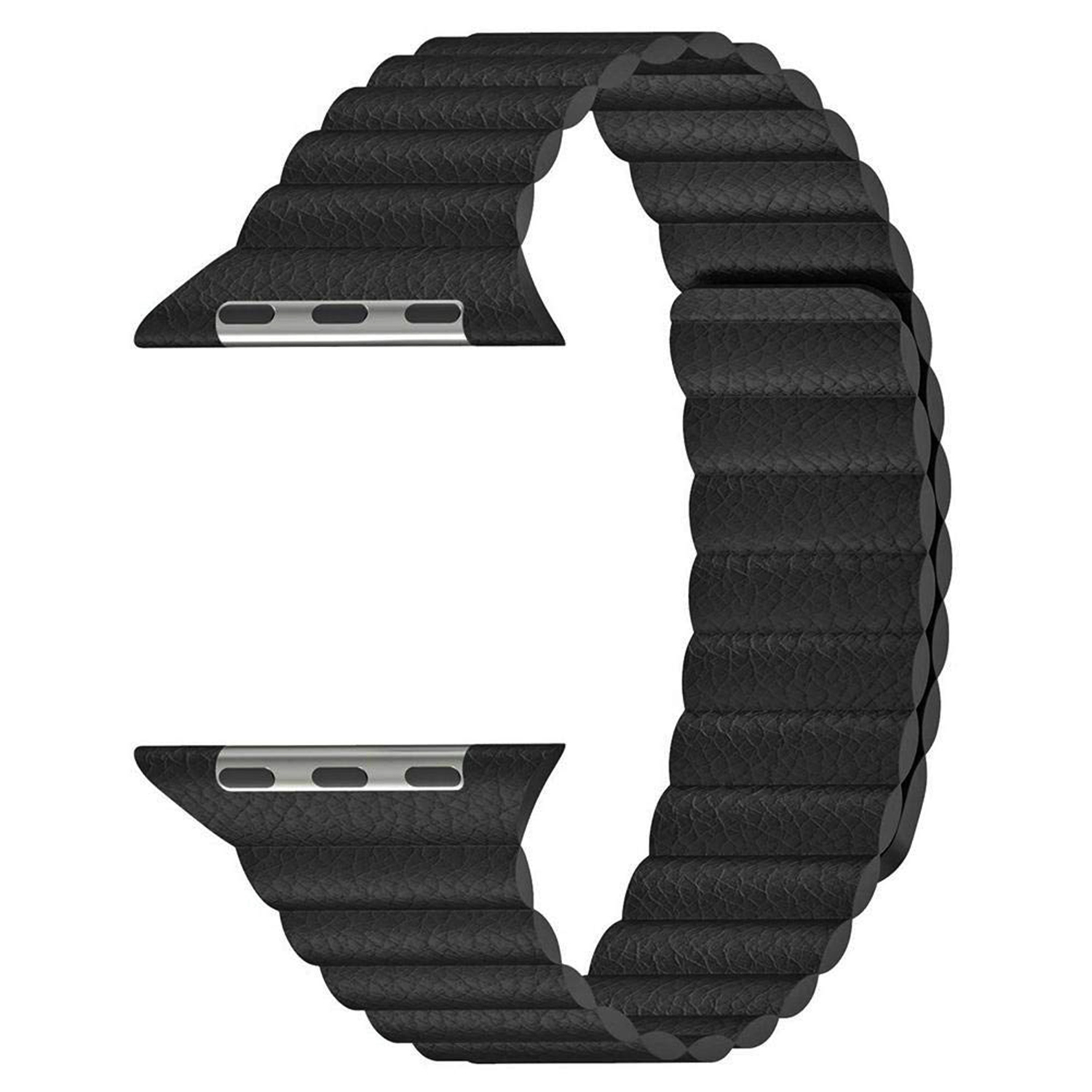 Microsonic Apple Watch SE 44mm Twist Leather Loop Kordon Siyah
