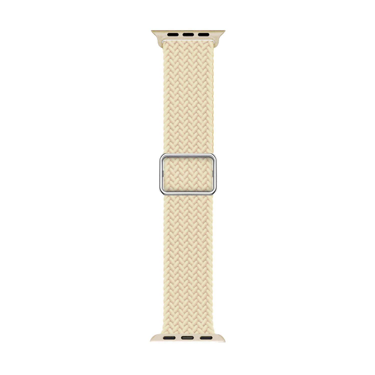 Microsonic Apple Watch Series 5 44mm Kordon Knitted Fabric Loop Bej