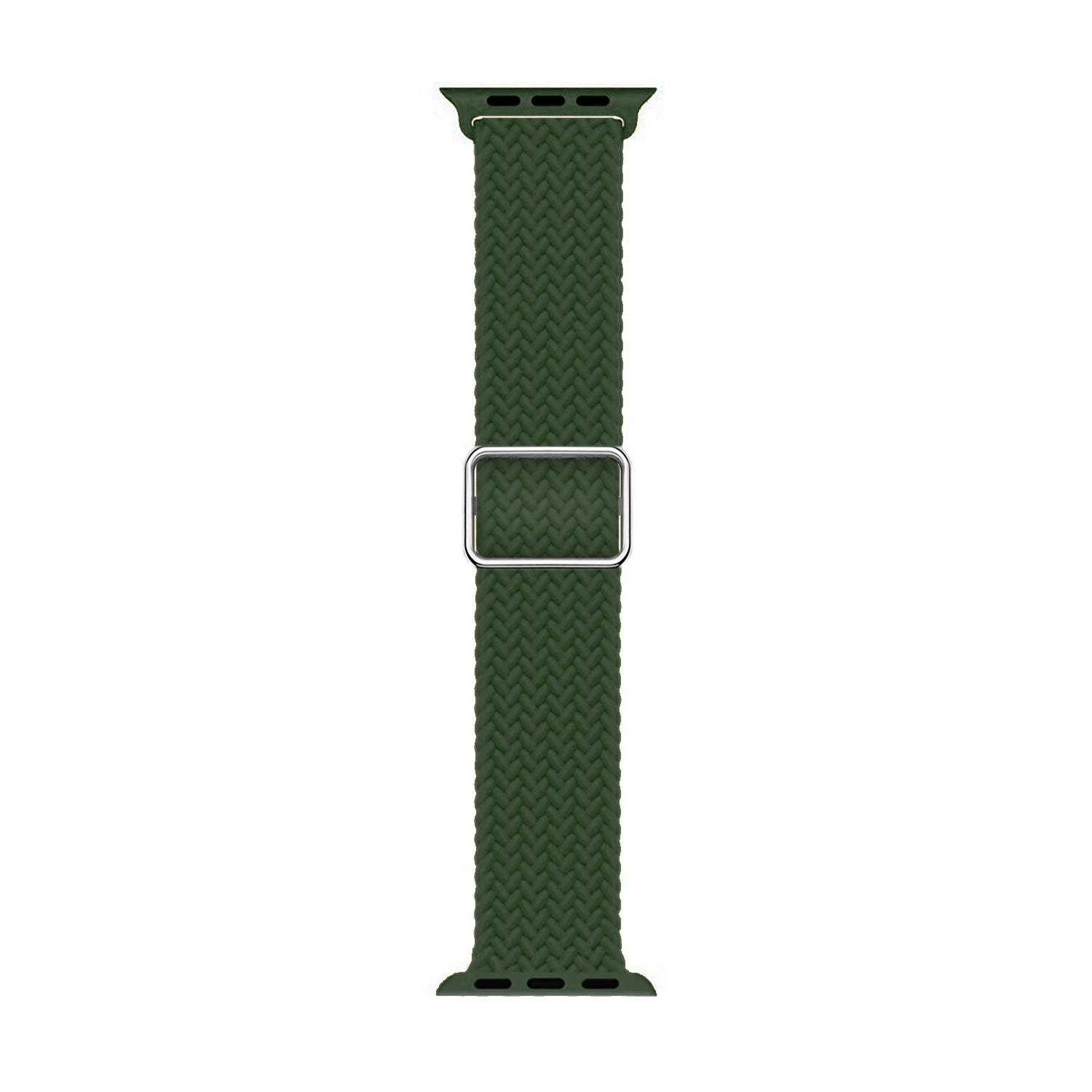 Microsonic Apple Watch Series 5 44mm Kordon Knitted Fabric Loop Koyu Yeşil