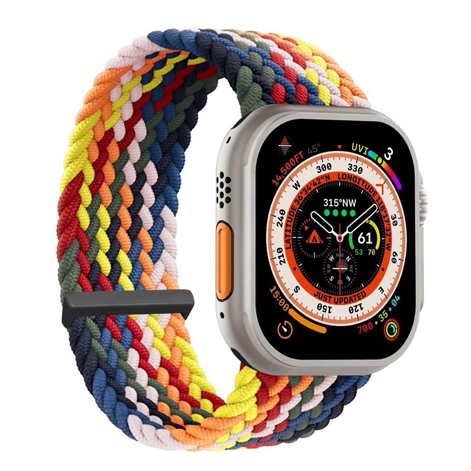 Microsonic Apple Watch Series 5 44mm Kordon Large Size 160mm Knitted Fabric Single Loop Multi Color