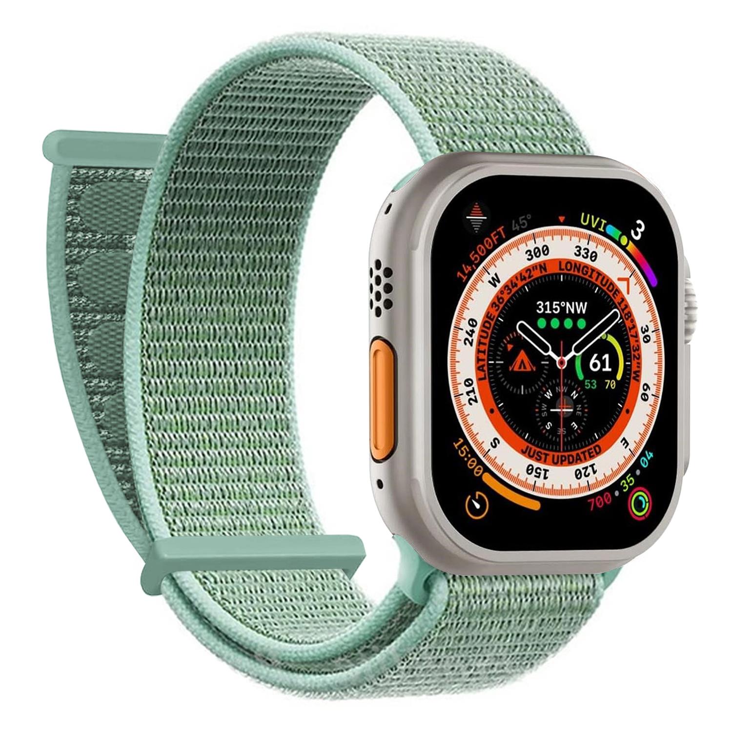 Microsonic Apple Watch Series 9 41mm Hasırlı Kordon Woven Yeşil
