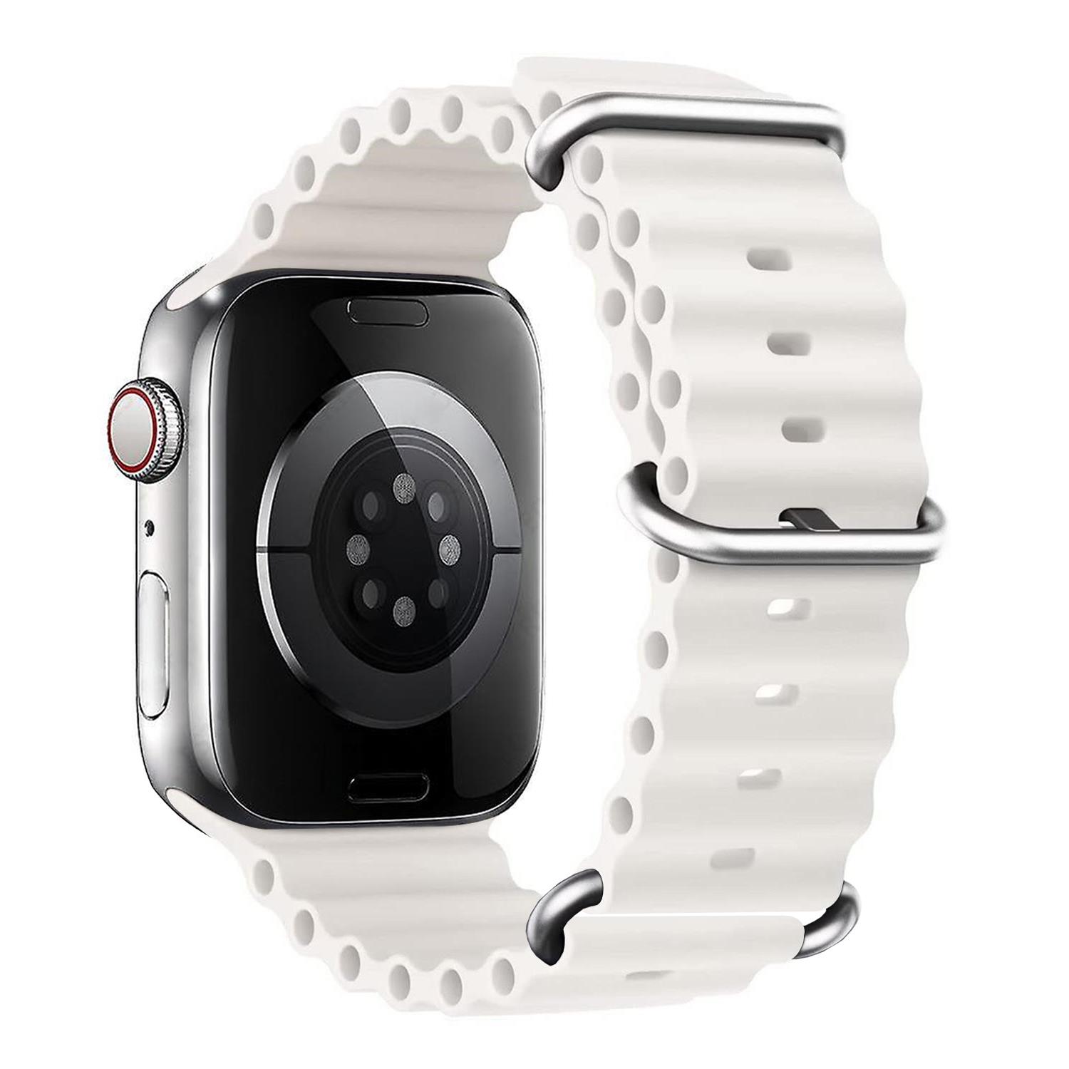 Microsonic Apple Watch Ultra 2 Kordon Aqua Belt Beyaz