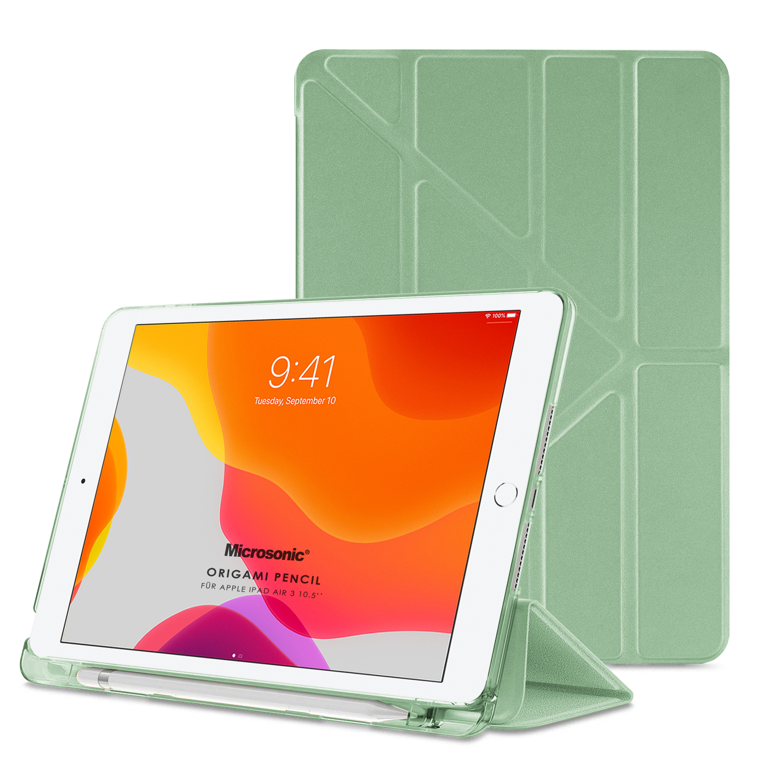 Microsonic Apple iPad Air 3 10 5 2019 Kılıf A2152-A2123-A2153-A2154 Origami Pencil Açık Yeşil