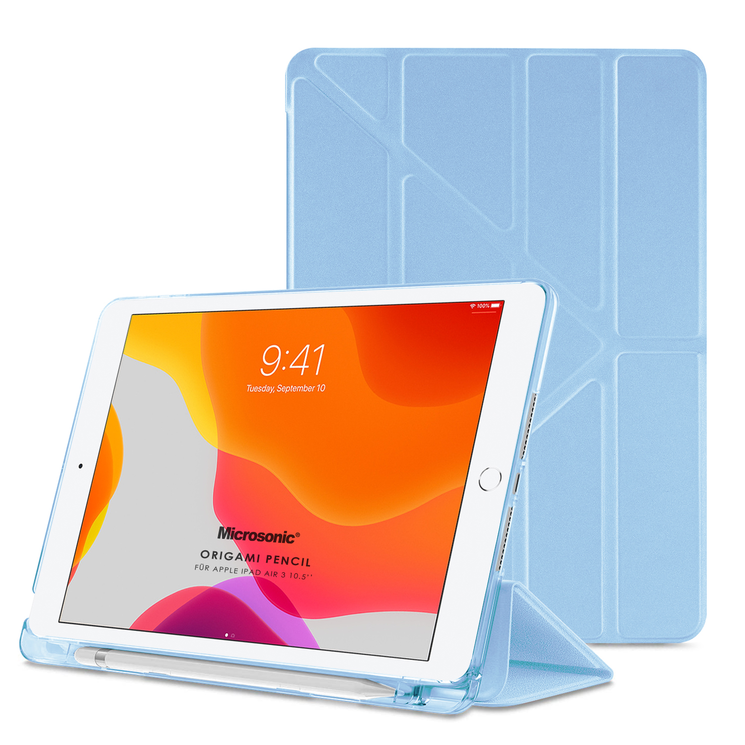 Microsonic Apple iPad Air 3 10 5 2019 Kılıf A2152-A2123-A2153-A2154 Origami Pencil Mavi