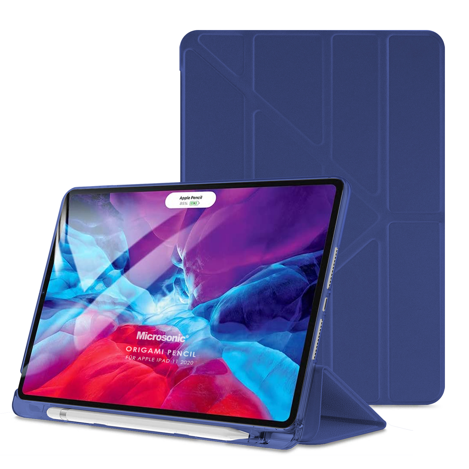 Microsonic Apple iPad Pro 11 2022 4 Nesil Kılıf A2759-A2435-A2761-A2762 Origami Pencil Lacivert