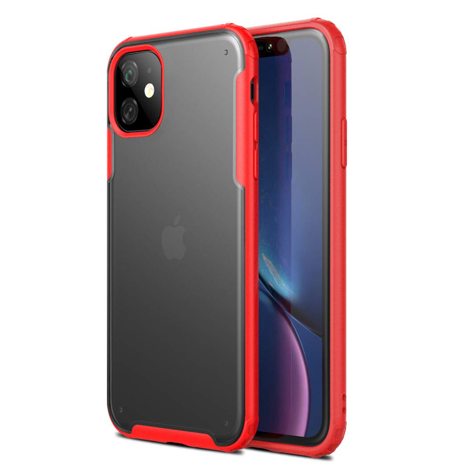 Microsonic Apple iPhone 11 6 1 Kılıf Frosted Frame Kırmızı