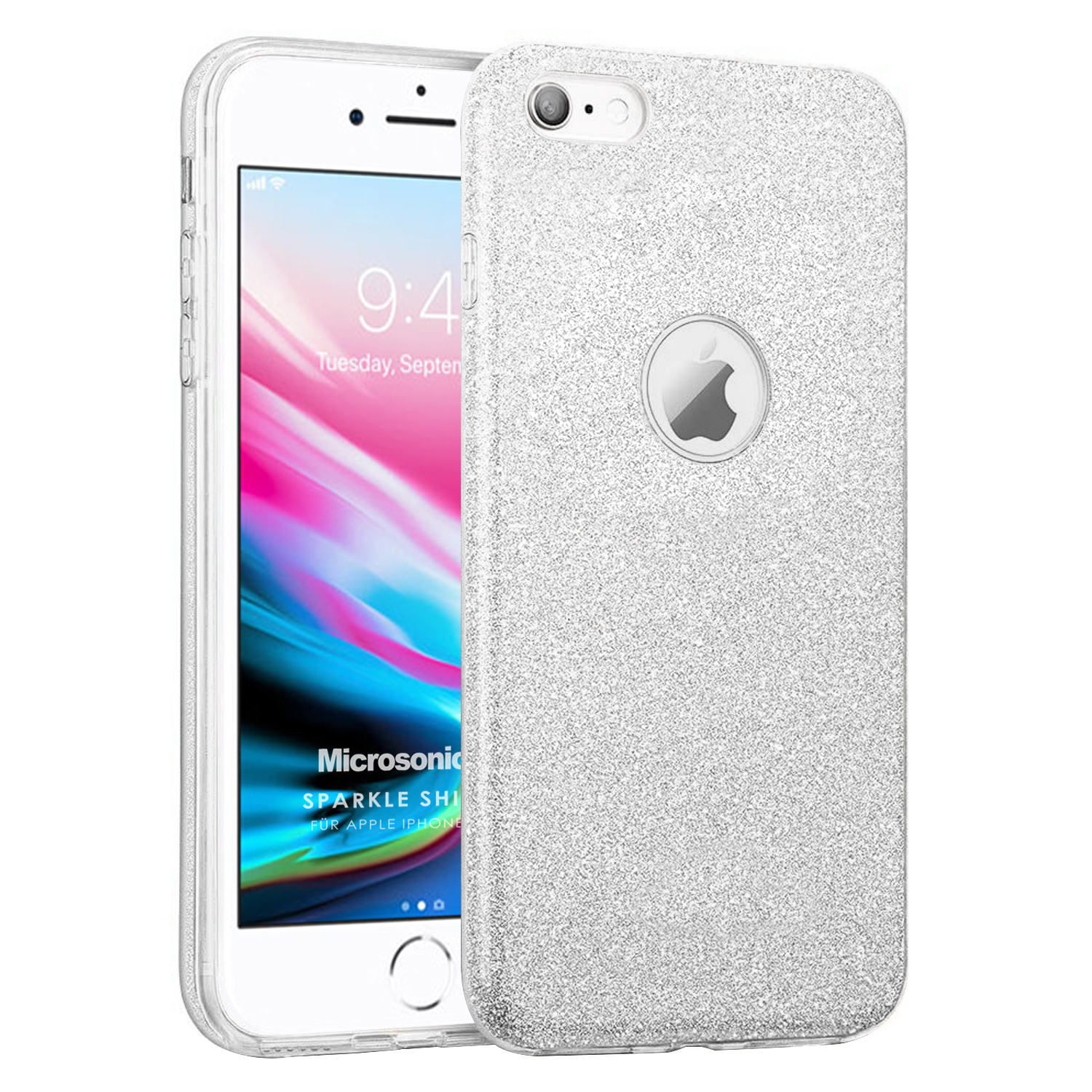 Microsonic Apple iPhone 6 Plus Kılıf Sparkle Shiny Gümüş