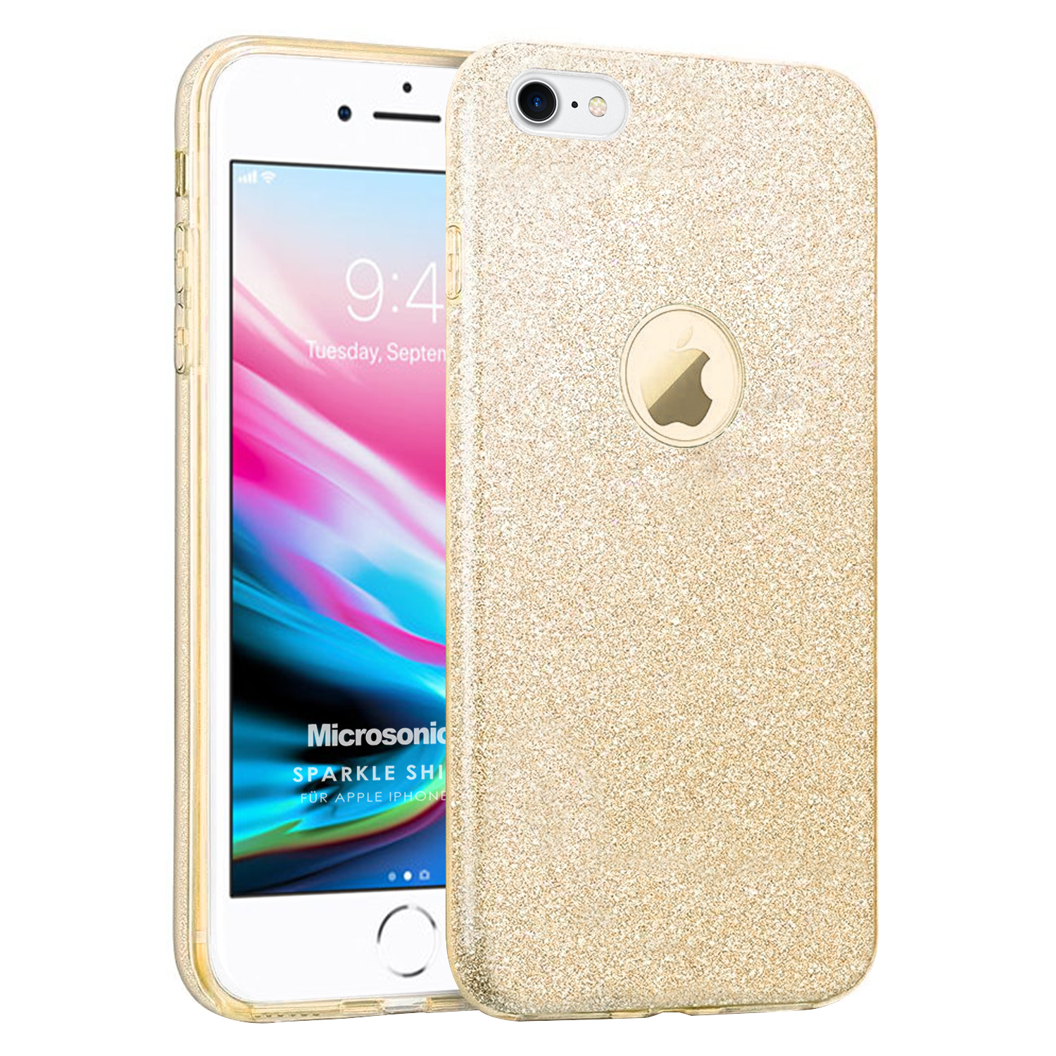 Microsonic Apple iPhone 8 Kılıf Sparkle Shiny Gold