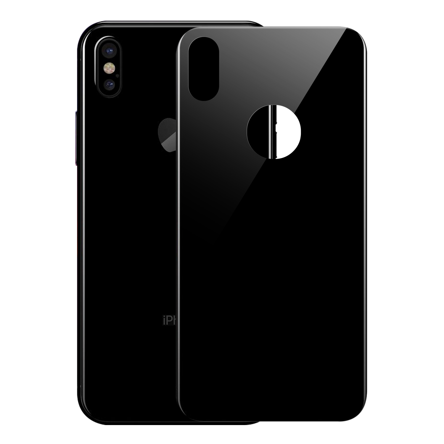 Microsonic Apple iPhone X Arka Tam Kaplayan Temperli Cam Koruyucu Siyah