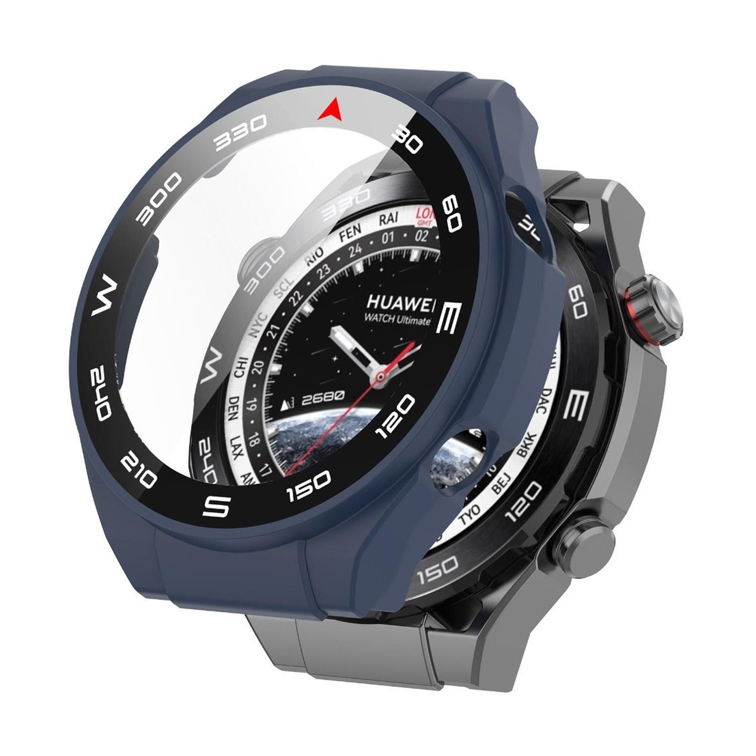 Microsonic Huawei Watch Ultimate Kılıf Clear Premium Slim WatchBand Lacivert