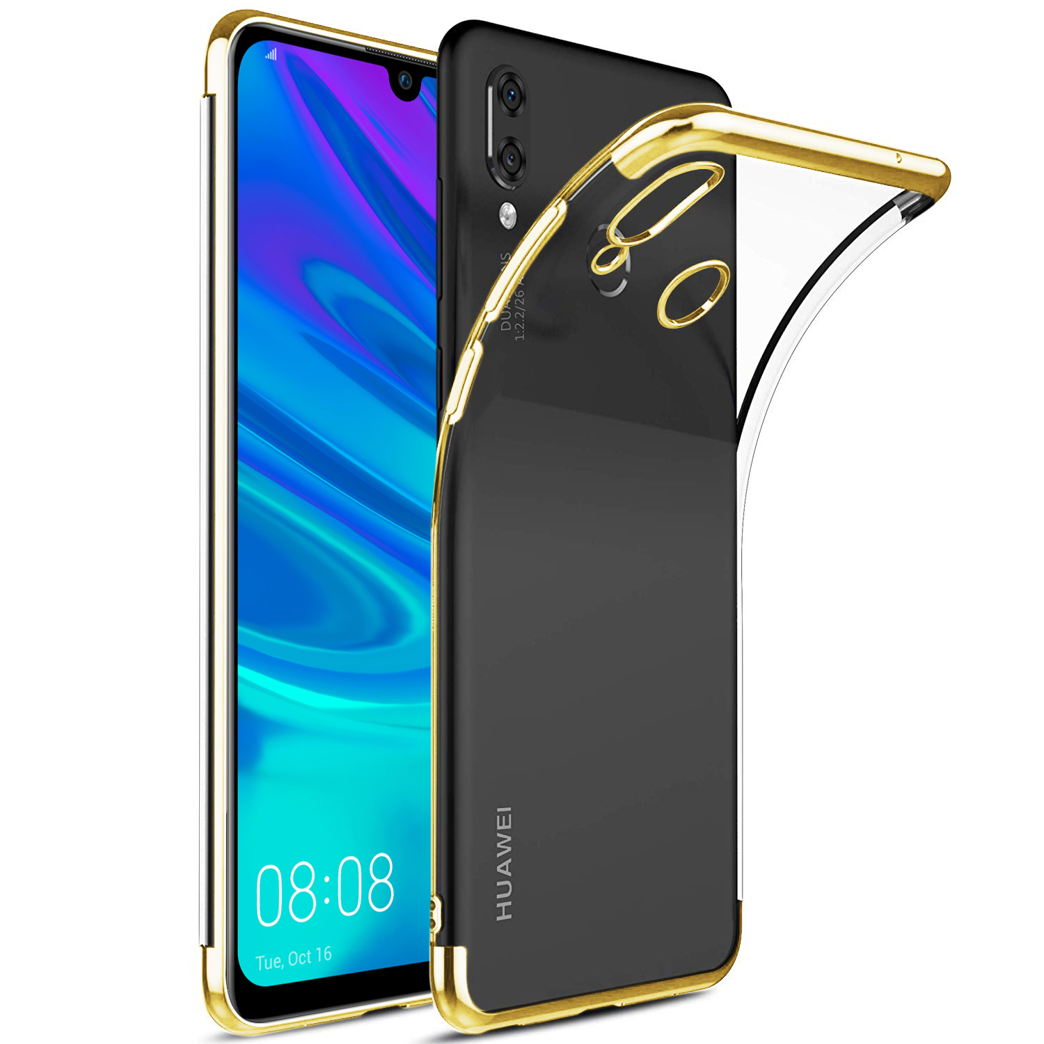 Microsonic Huawei Y7 Prime 2019 Kılıf Skyfall Transparent Clear Gold