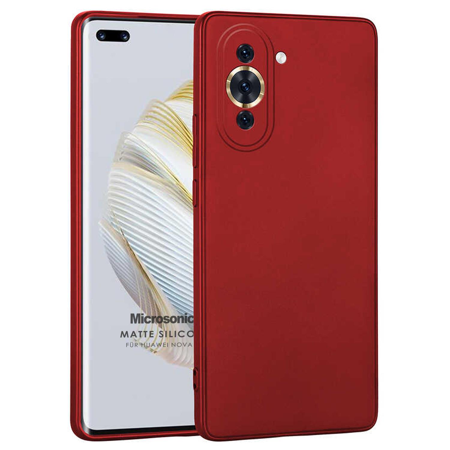 Microsonic Matte Silicone Huawei Nova 10 Pro Kılıf Kırmızı