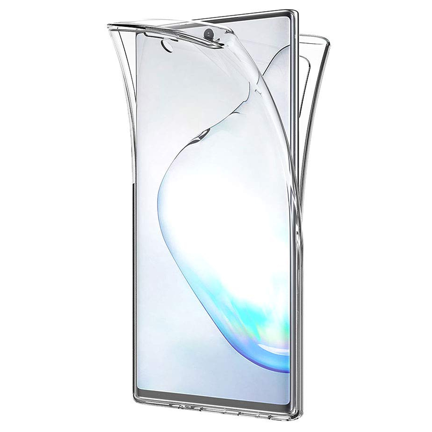 Microsonic Samsung Galaxy Note 10 Plus Kılıf 6 tarafı tam full koruma 360 Clear Soft Şeffaf