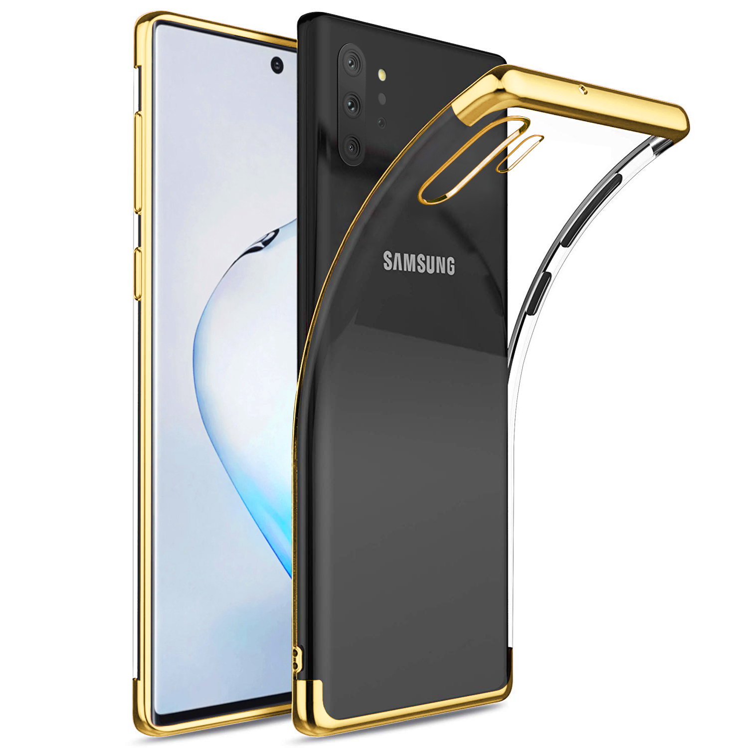 Microsonic Samsung Galaxy Note 10 Plus Kılıf Skyfall Transparent Clear Gold