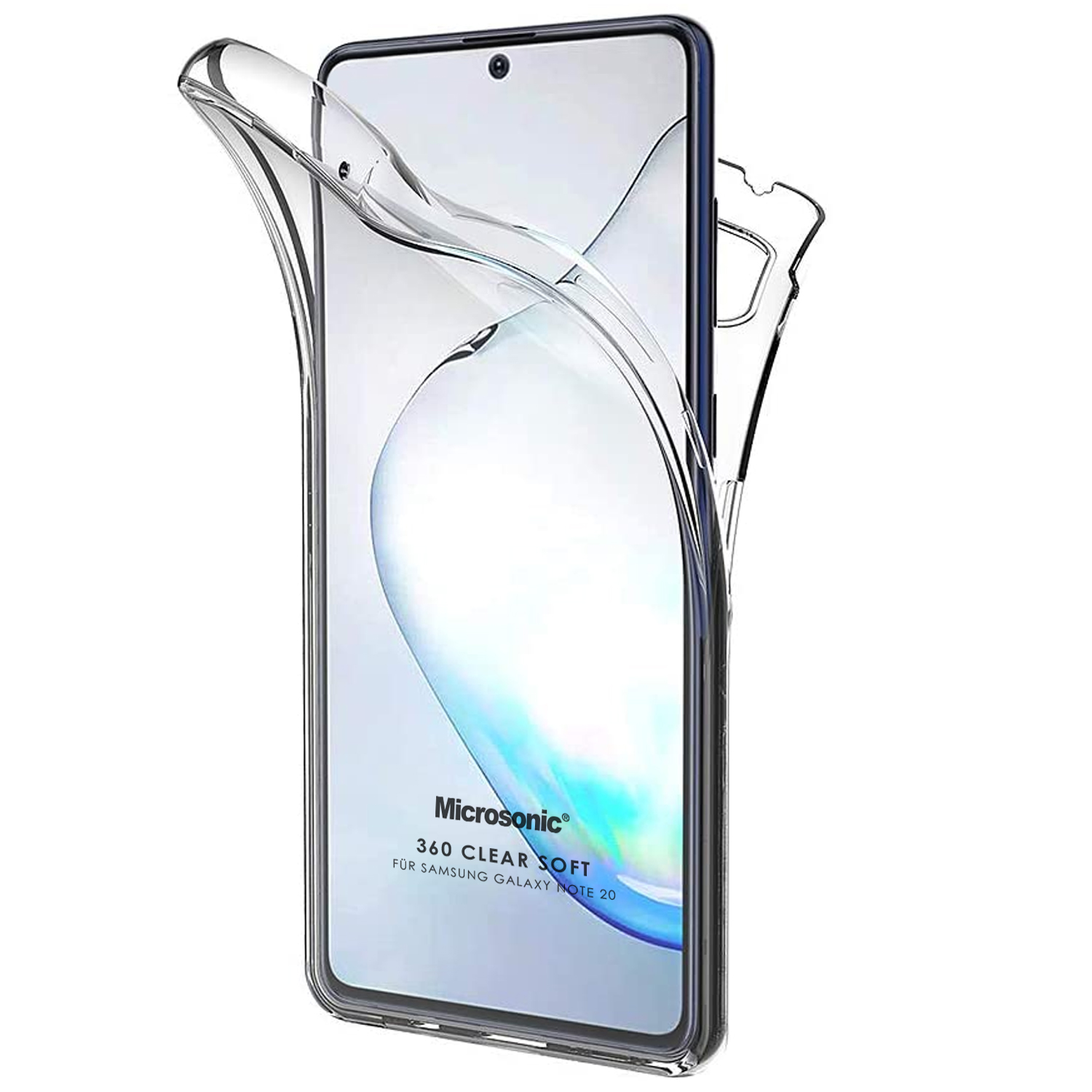 Microsonic Samsung Galaxy Note 20 Kılıf 6 Tarafı Tam Full Koruma 360 Clear Soft Şeffaf