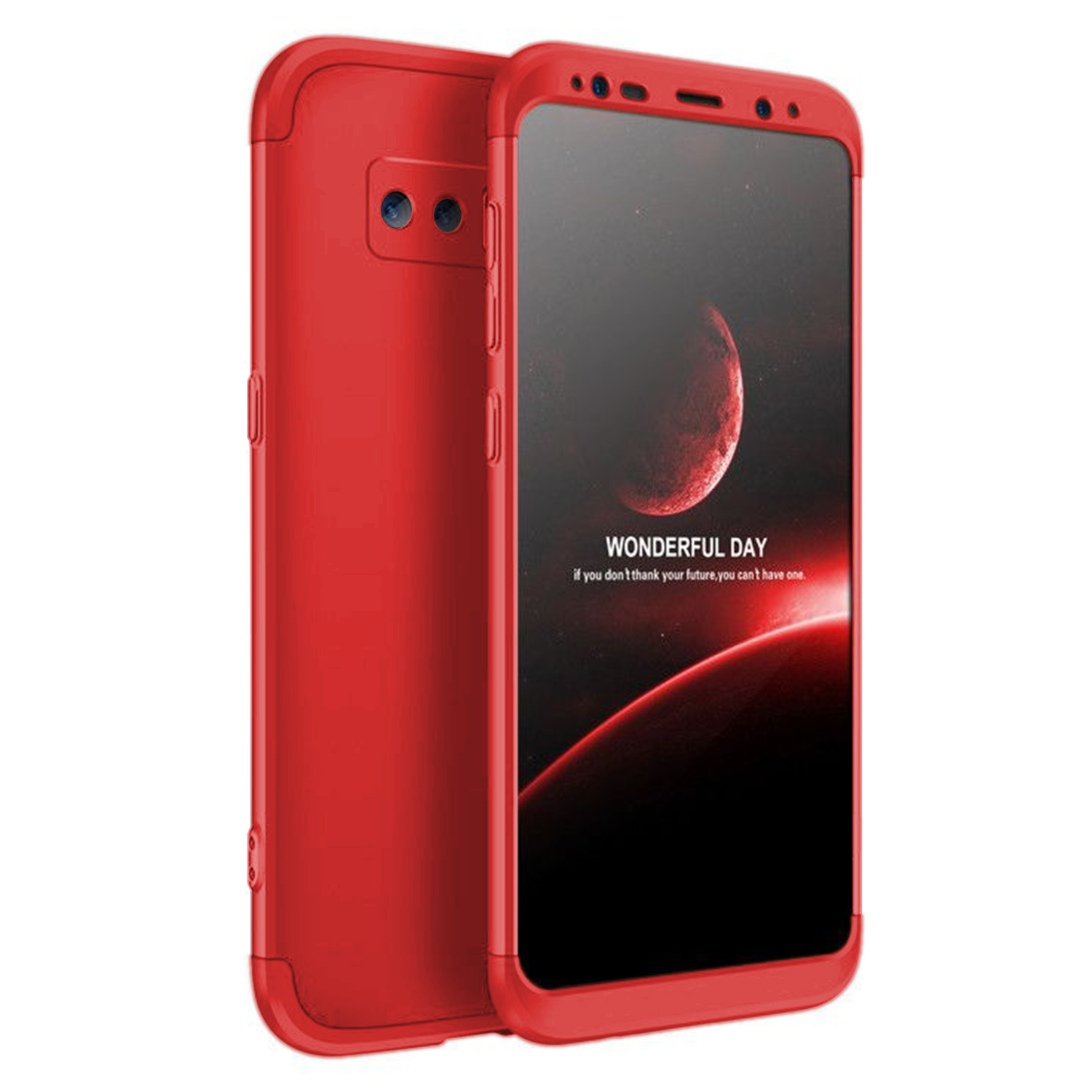 Microsonic Samsung Galaxy Note 8 Kılıf Double Dip 360 Protective Kırmızı