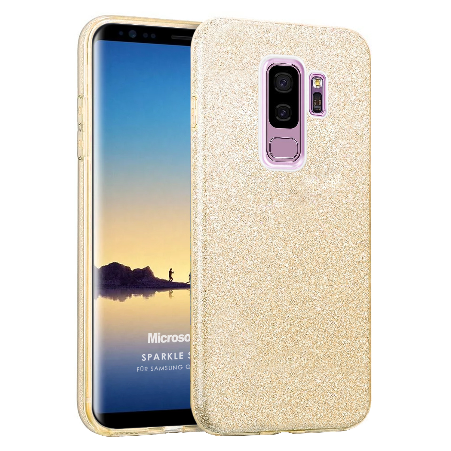 Microsonic Samsung Galaxy S9 Plus Kılıf Sparkle Shiny Gold