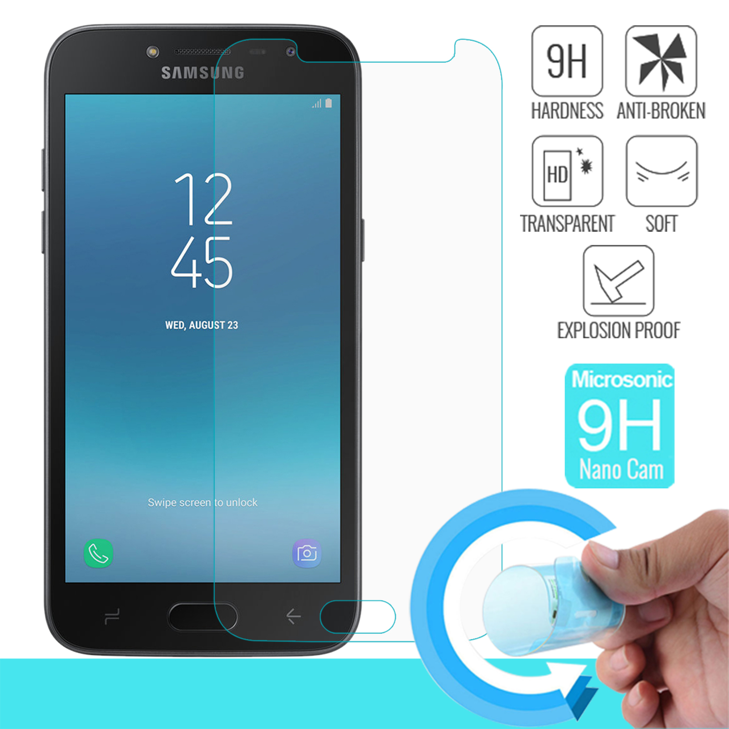 Microsonic Samsung Galaxy Grand Prime Pro Nano Cam Ekran koruyucu Kırılmaz film