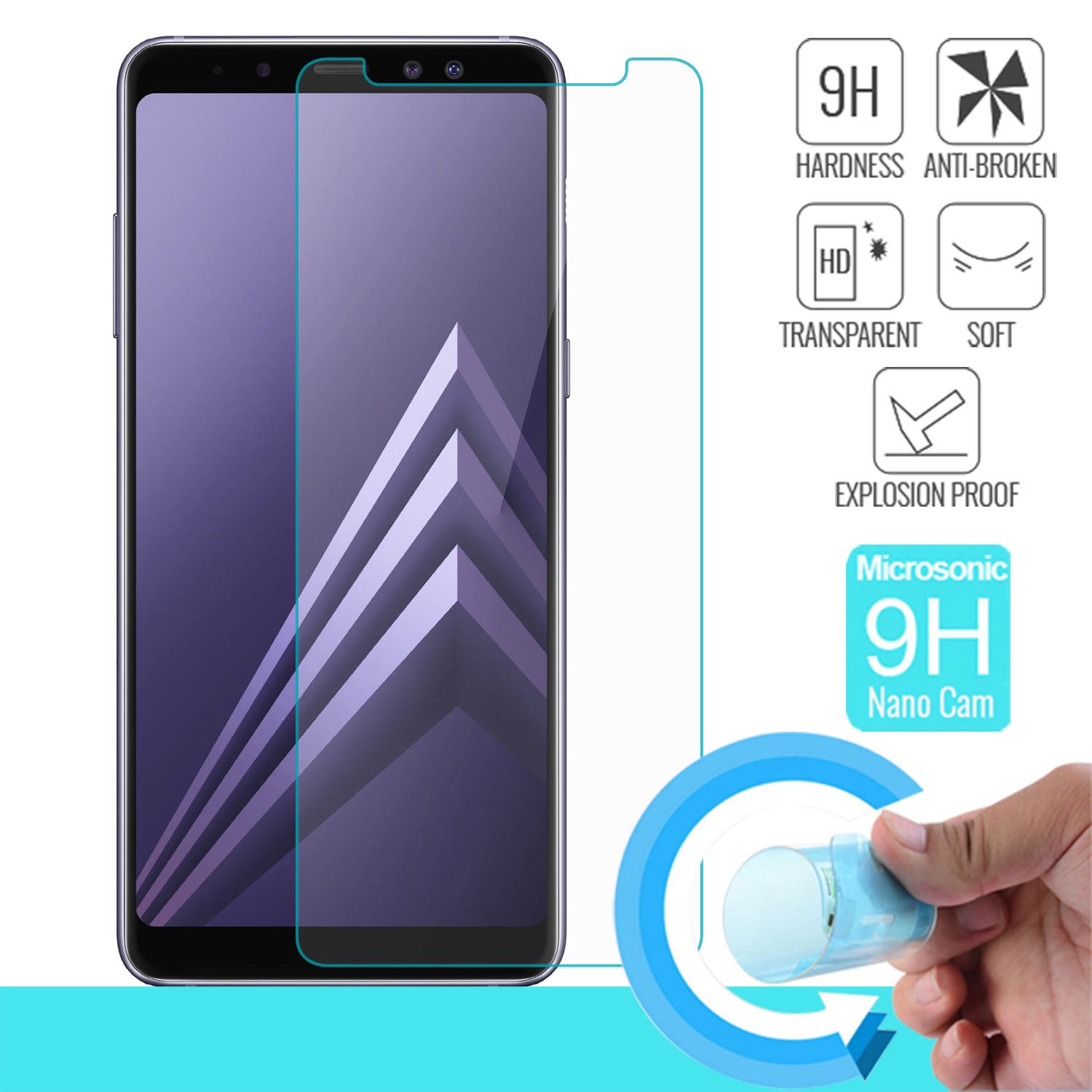 Microsonic Samsung Galaxy A8 Plus 2018 Nano Cam Ekran koruyucu Kırılmaz film
