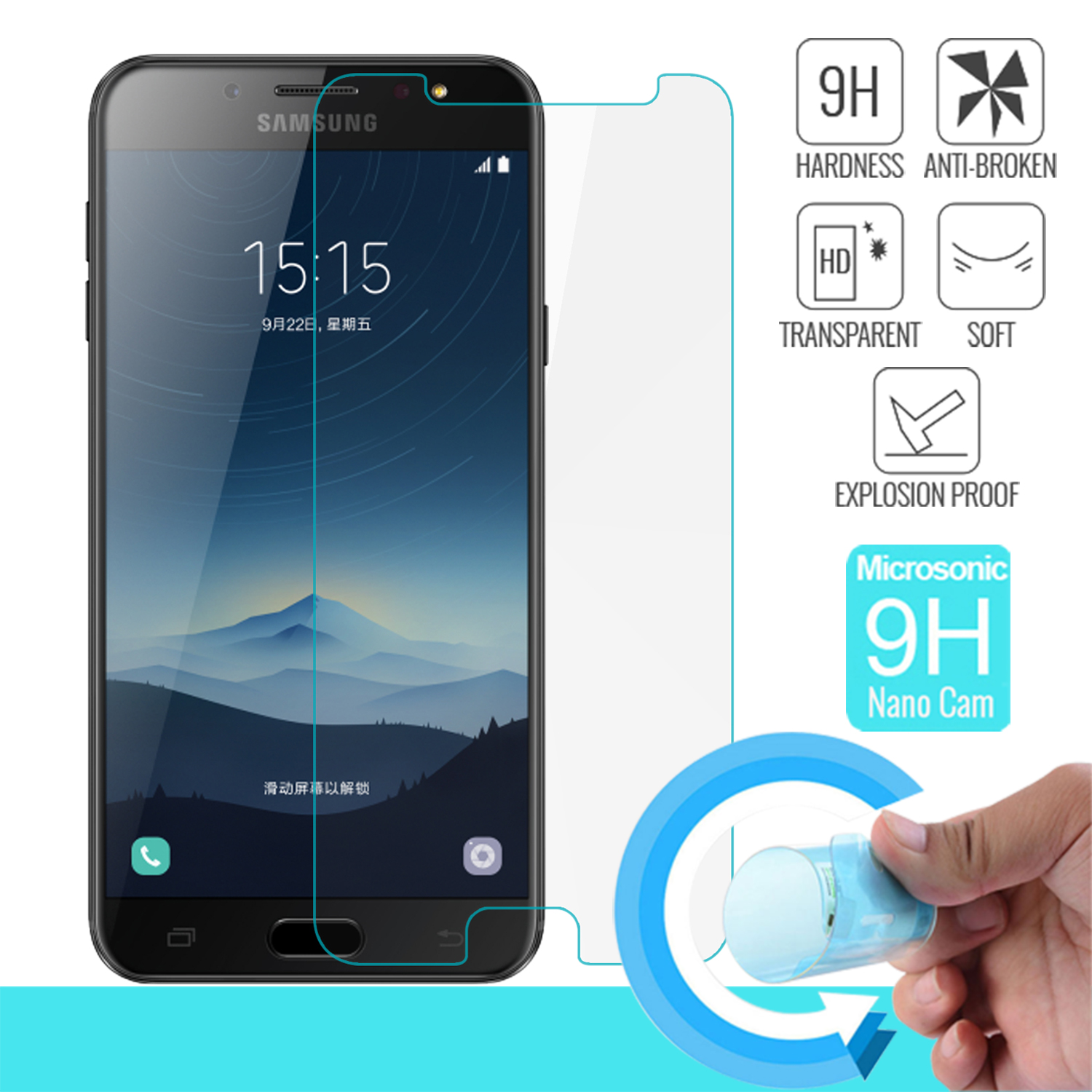 Microsonic Samsung Galaxy C8 Nano Cam Ekran koruyucu Kırılmaz film