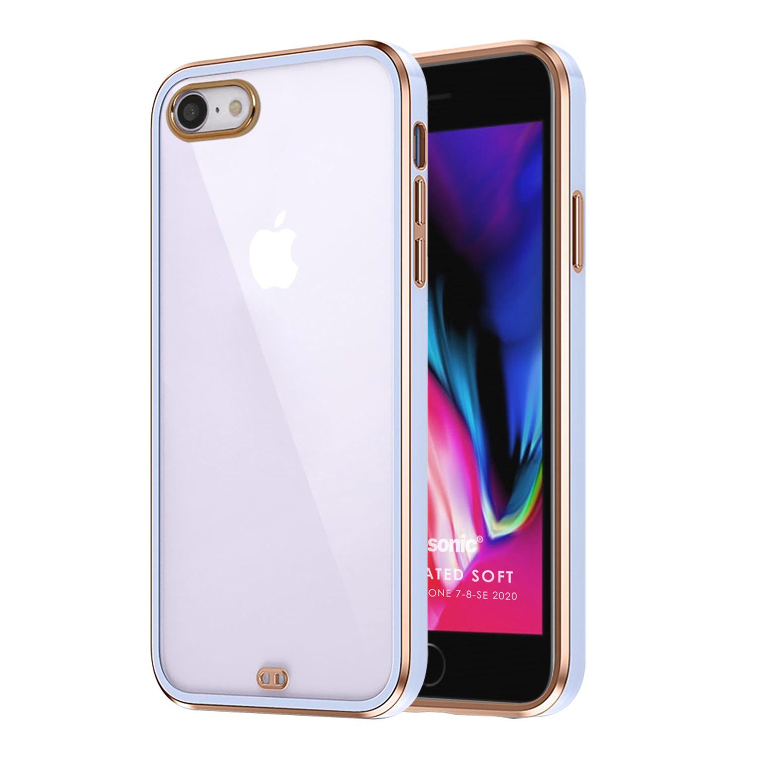 Microsonic Apple iPhone 8 Kılıf Laser Plated Soft Lila