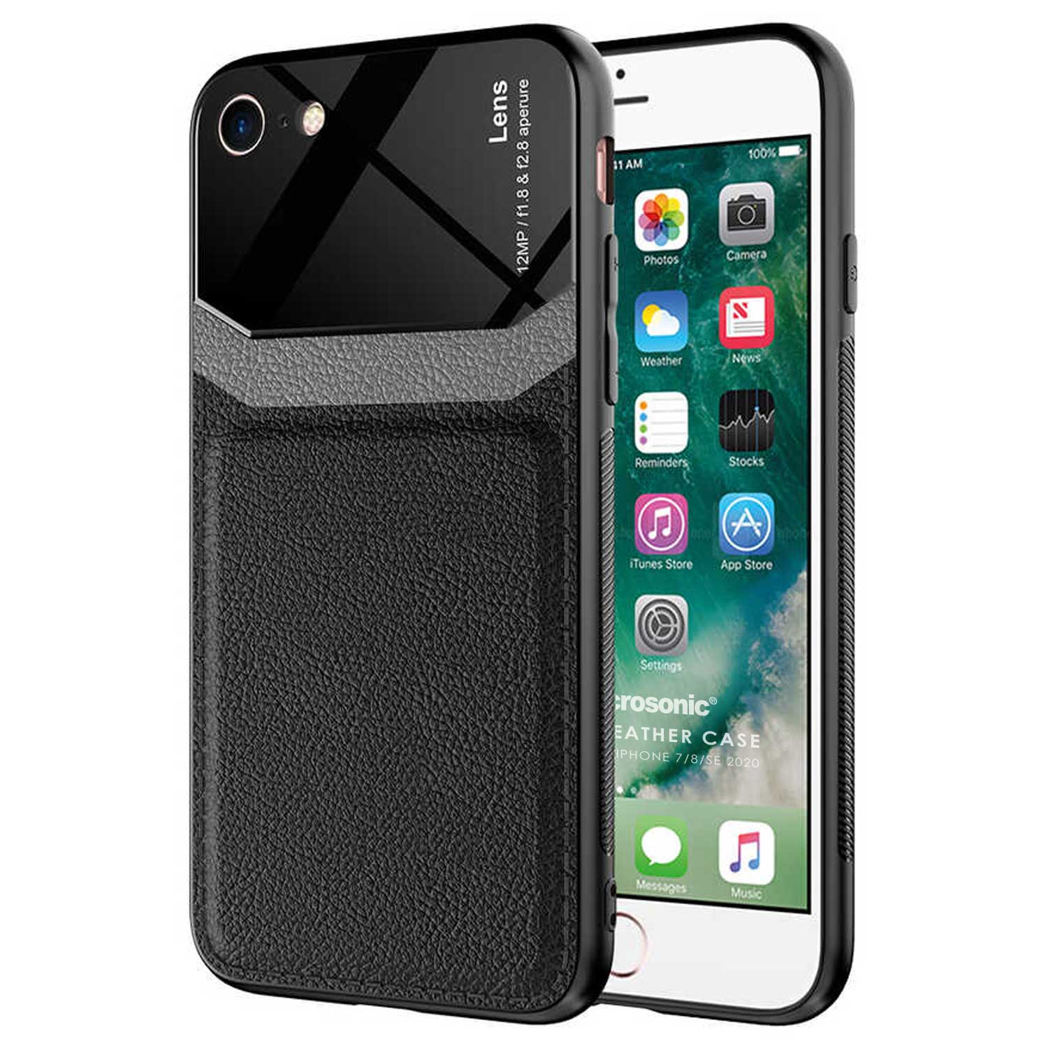 Microsonic Apple iPhone 7 Kılıf Uniq Leather Siyah