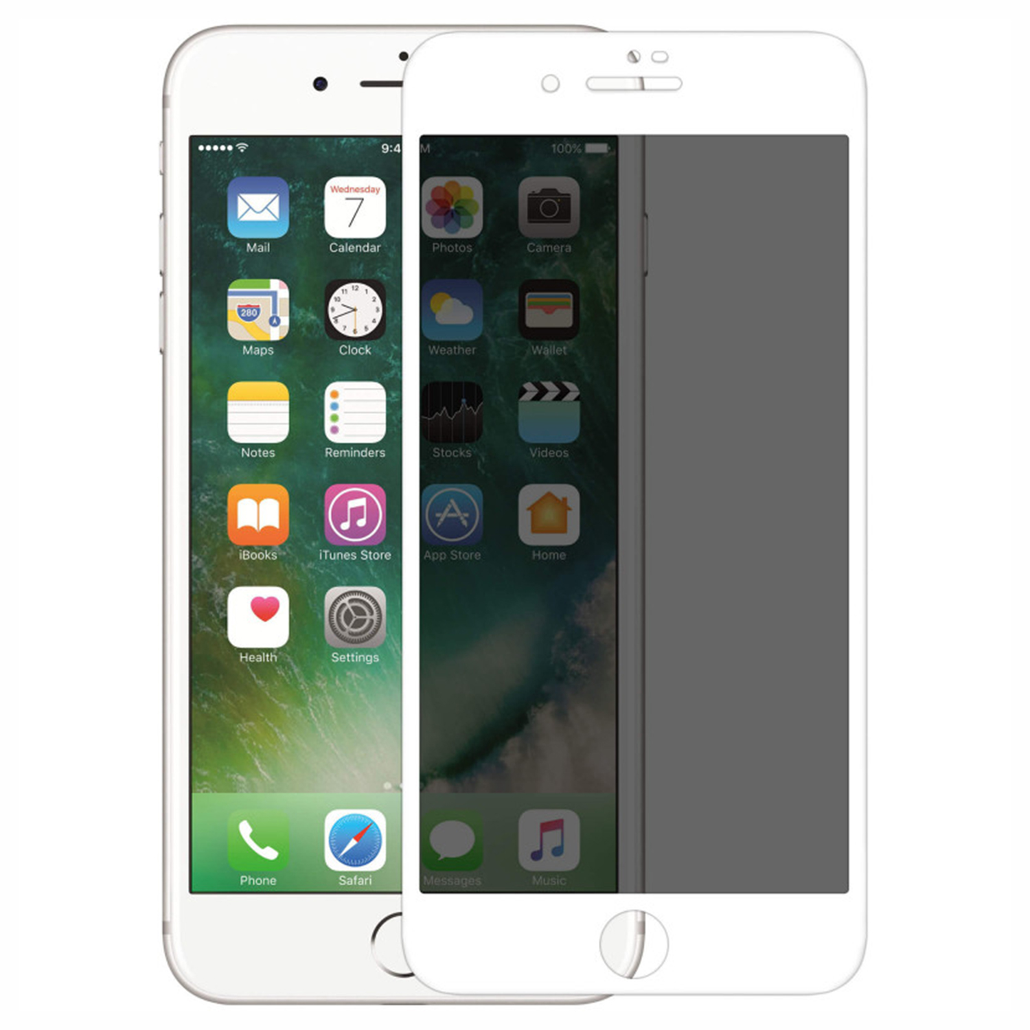 Microsonic Apple iPhone 7 Privacy 5D Gizlilik Filtreli Cam Ekran Koruyucu Beyaz