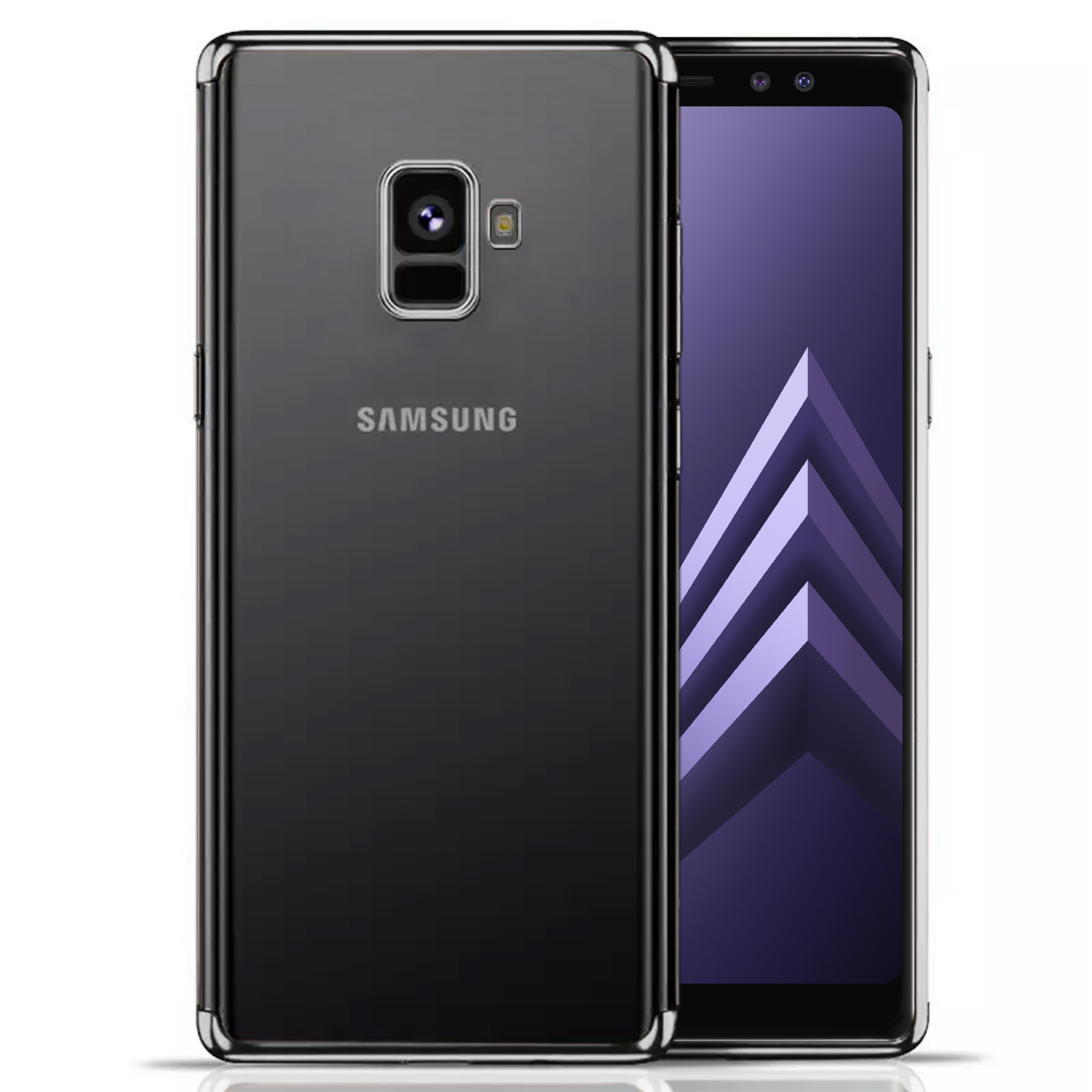 Microsonic Samsung Galaxy A8 Plus 2018 Kılıf Skyfall Transparent Clear Gümüş